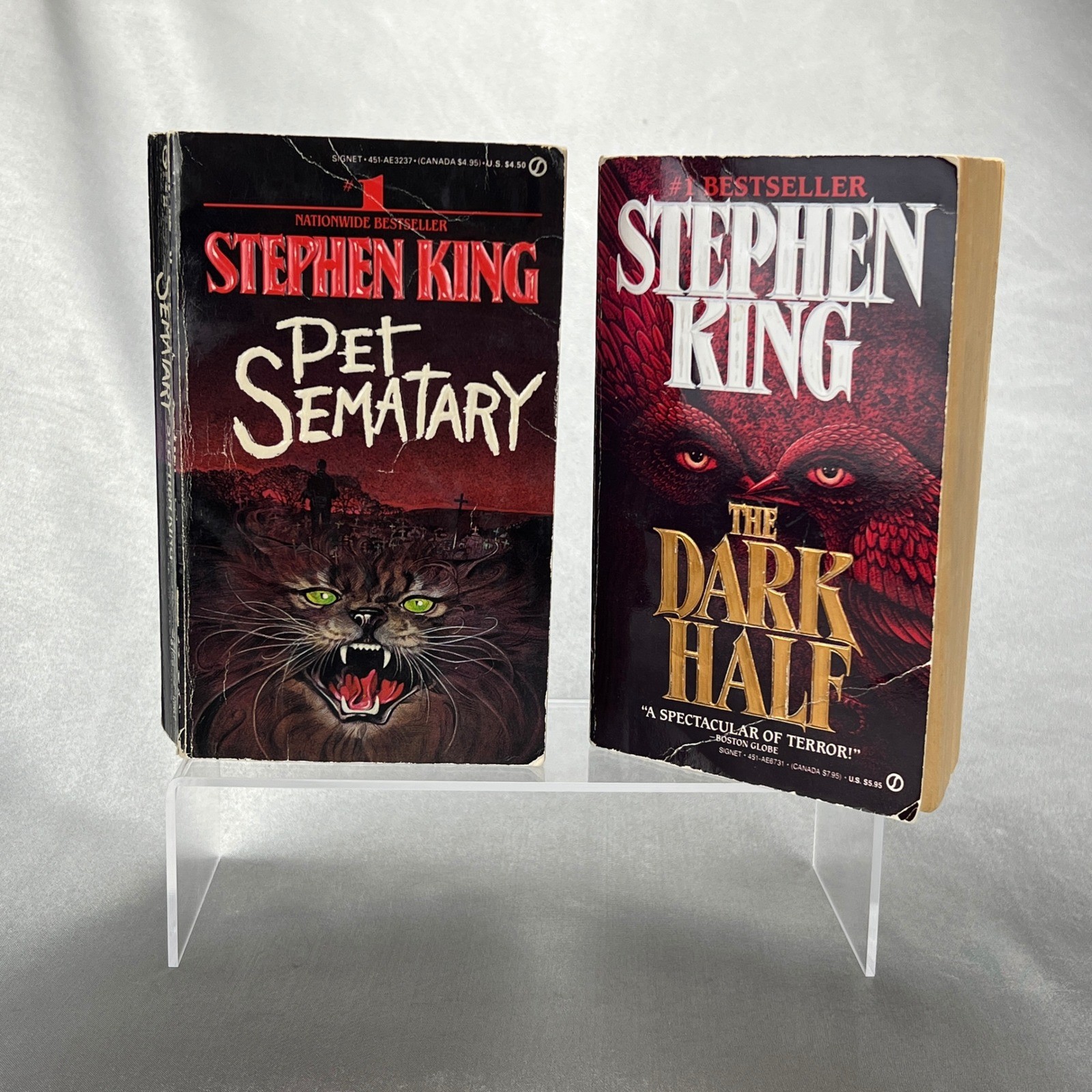 Stephen King Pet Sematary & The Dark Half Signet Mass Market Paperbacks Lot of 2