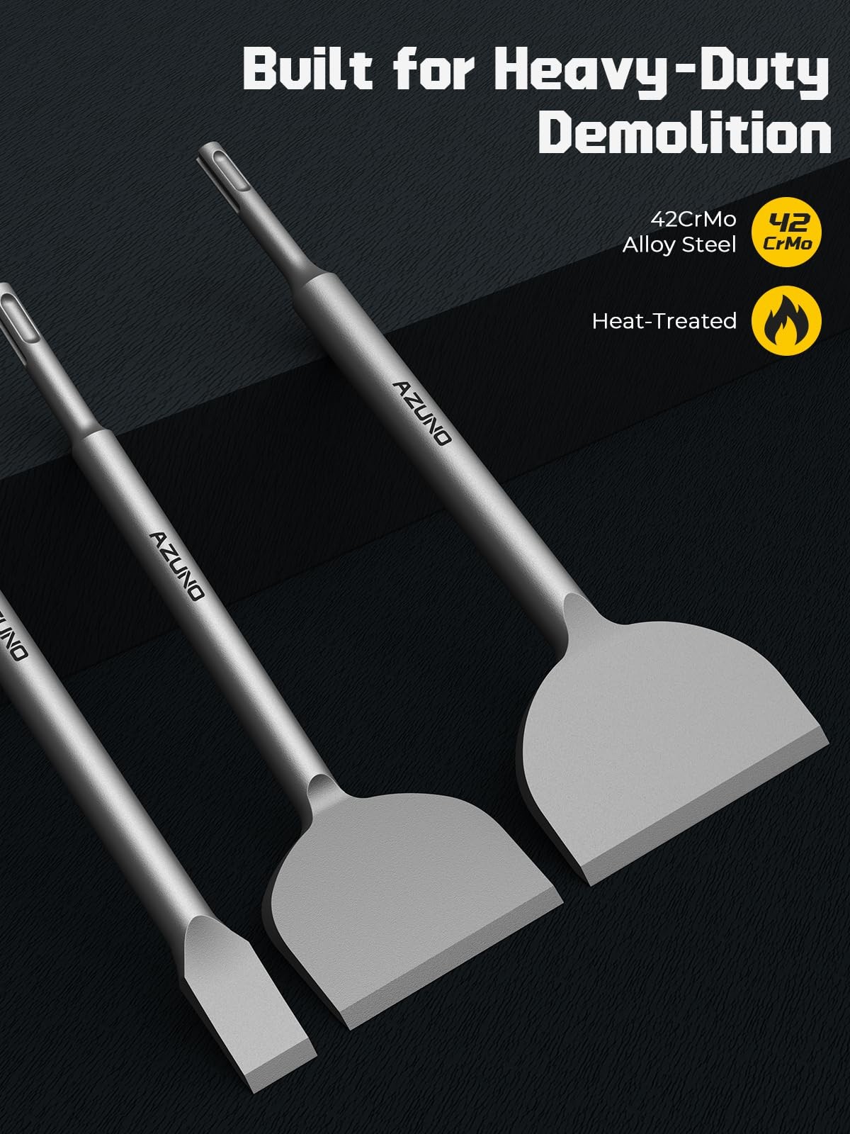 SDS Plus Chisel Set, 3-Piece Tile Removal & Demolition Bits for Rotary Hammer...