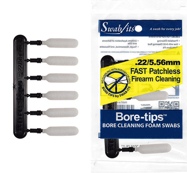 (Single Bag) .22cal/.223cal/5.56mm Gun Cleaning Bore-tips® by Swab-its