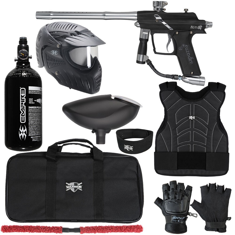 Azodin Blitz 4 Level 2 Protector Paintball Gun Kit - L/XL - Black/Silver