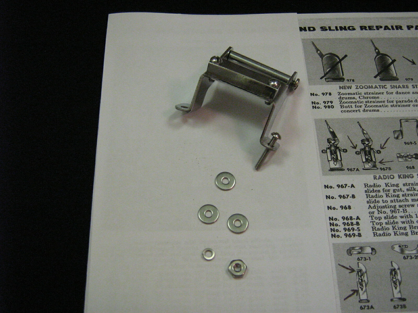 Slingerland Snare Drum Strainer / Butt End Mounting Hardware "Stainless" L@@K !