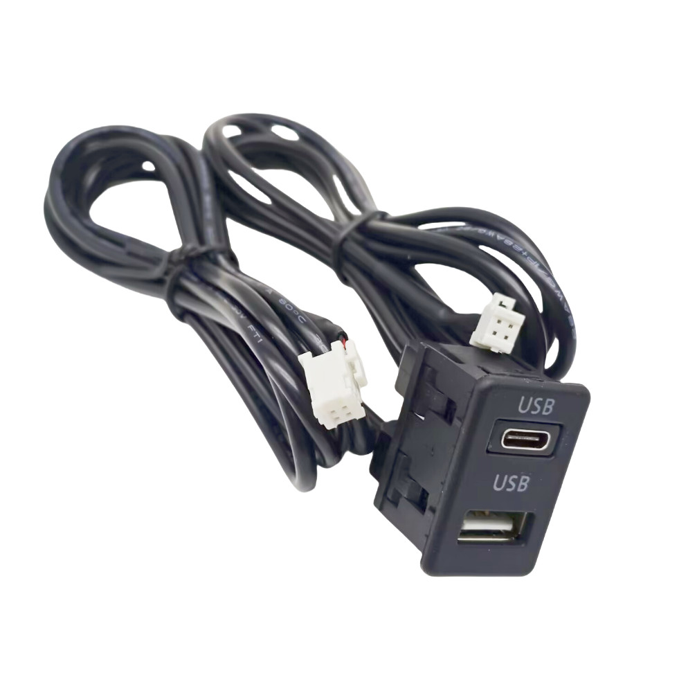 Car Dash Flush Mount Type C USB Port Panel Interface Extension Cable Adapter Kit