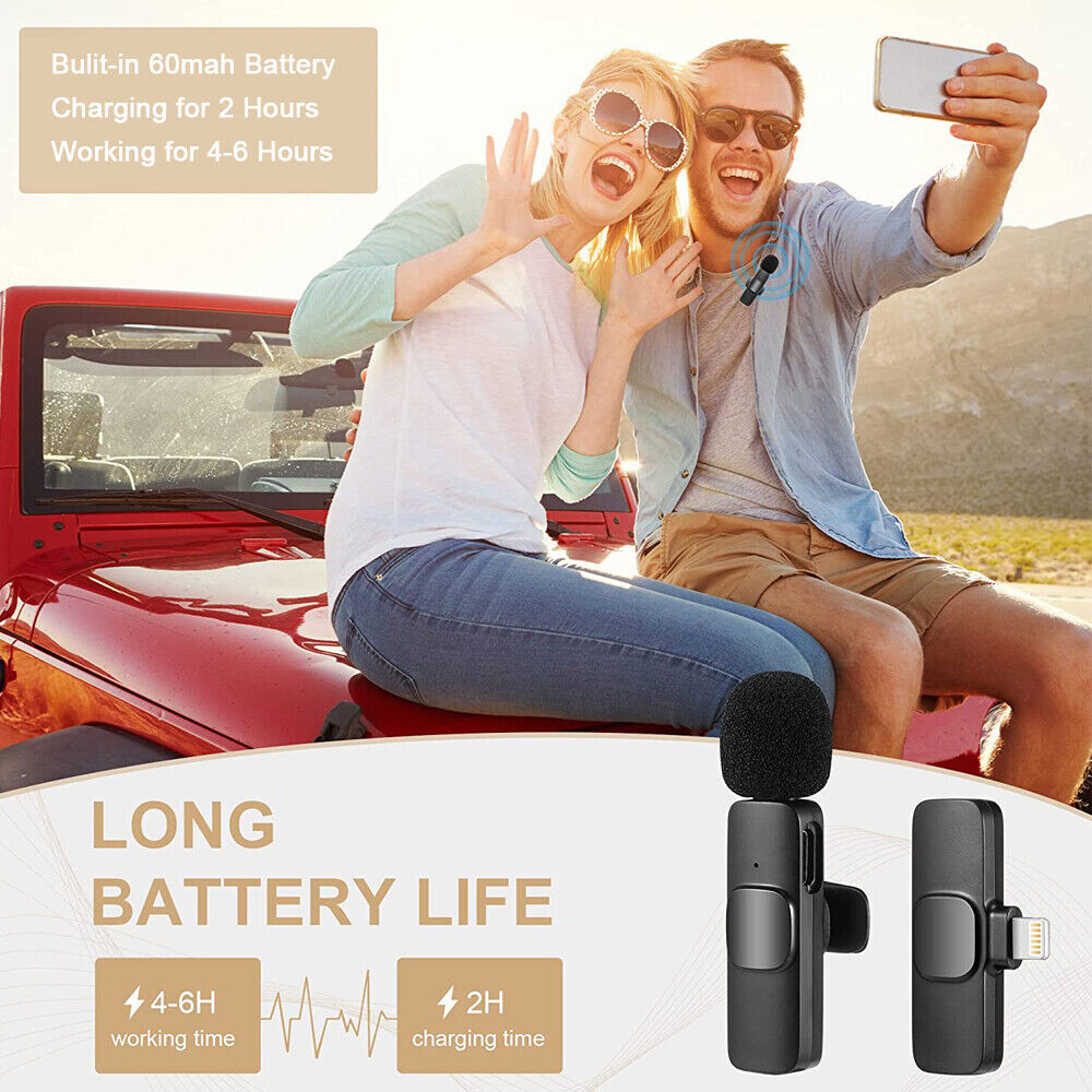 Lavalier Microphone Wireless Audio Video Recording Mini Mic For Android/iPhone