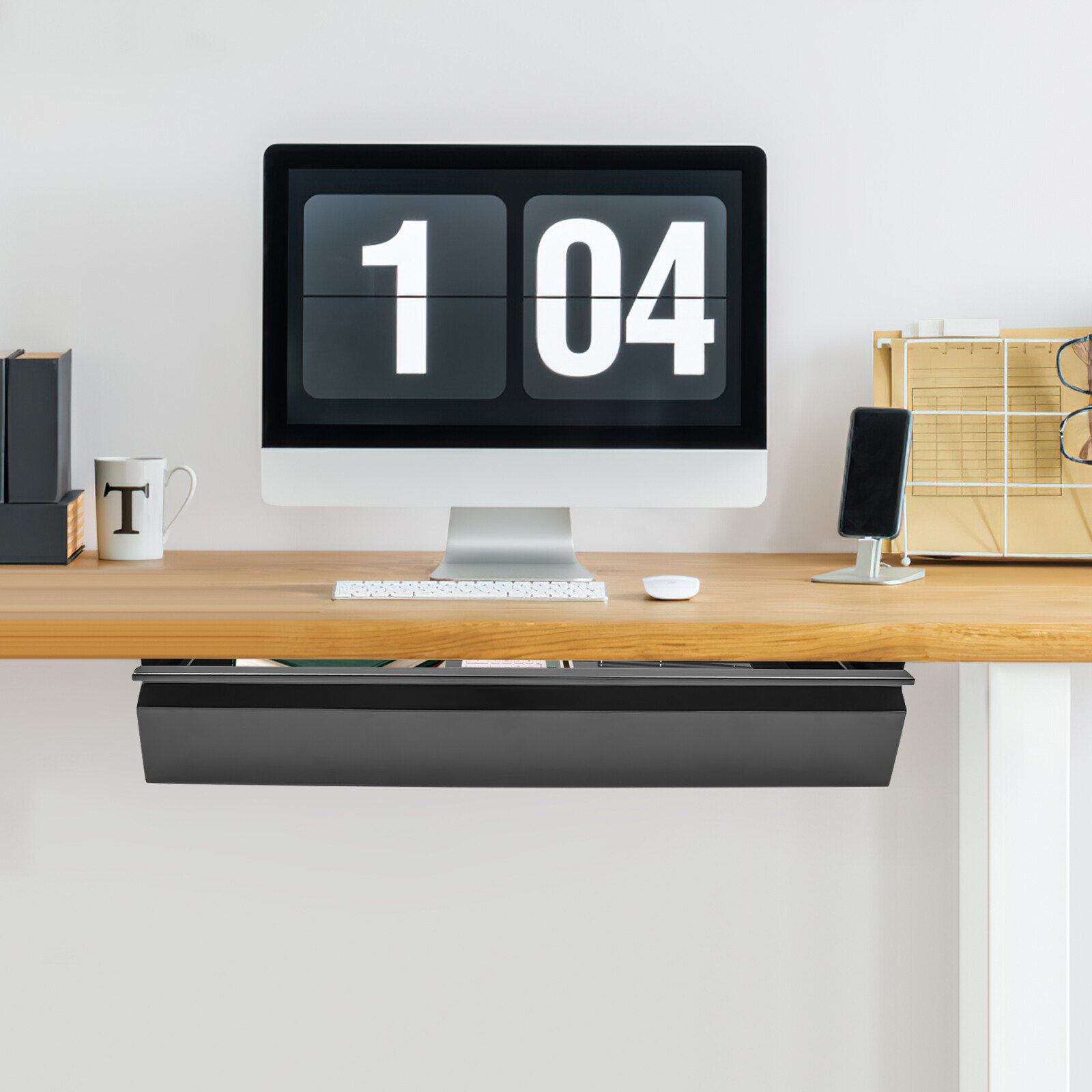 22” Black Space Saver Sliding Under Desk Storage Drawer Pull-out Drawer