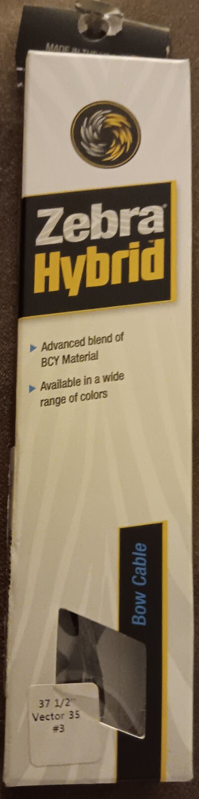 New In Box Zebra Hybrid Bow String Tan/Black 37 1/2" 24 Strands!