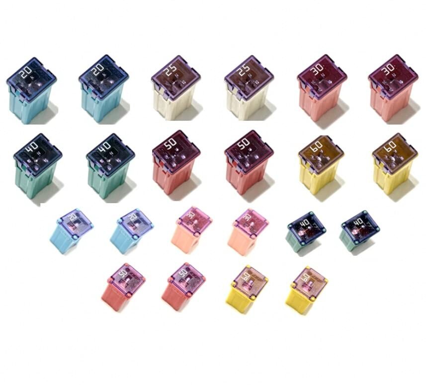 Multi Pack - 22 Fuses - 2 Each J Case and Mini J Case - Cars Pick Up Trucks etc.