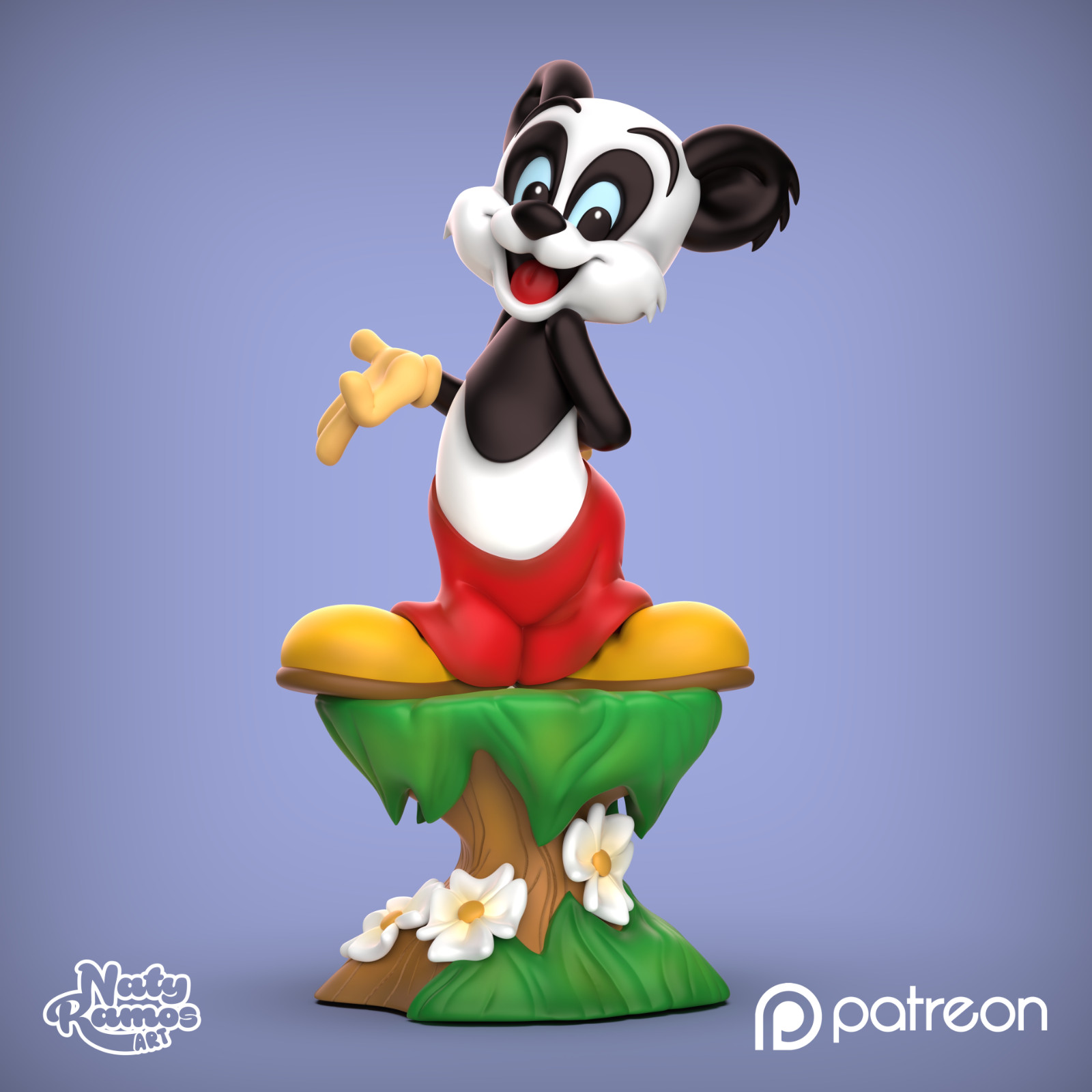 UNPAINTED Andy Panda 3D Printed Model Kit NR