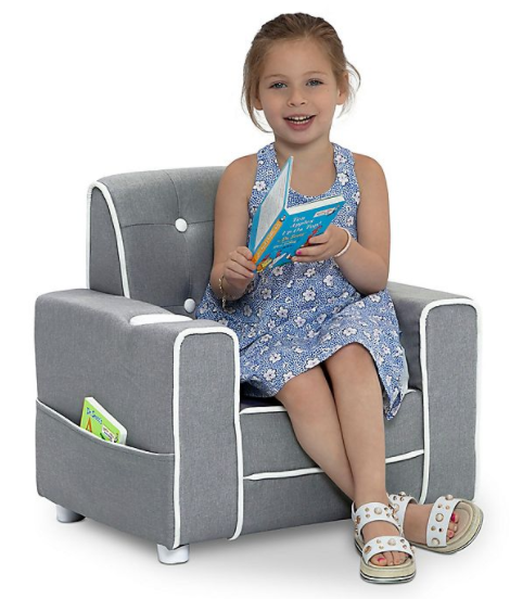 Kids Chair Grey Toddler Floor Play Lounge Baby Reading Furniture Comfy Child Sch