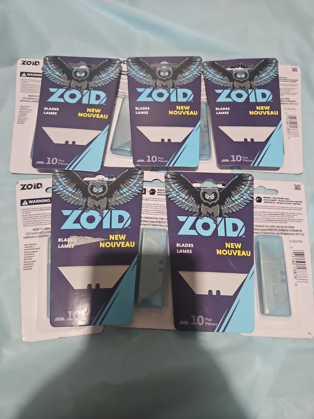 (12) TEN (10) PACKS  ZOID REPLACEMENT UTILITY BLADES NEW IN PACKAGE 120 TOTAL