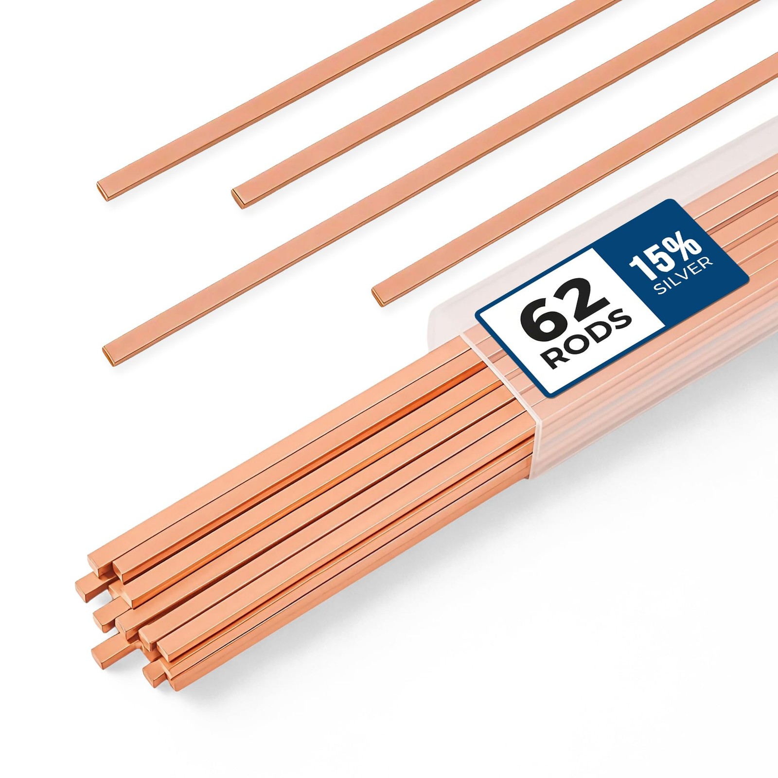 15% Silver Brazing Rods Copper Phosphorus Alloy 62pcs 0.050 x 1/8 x 10 HVAC