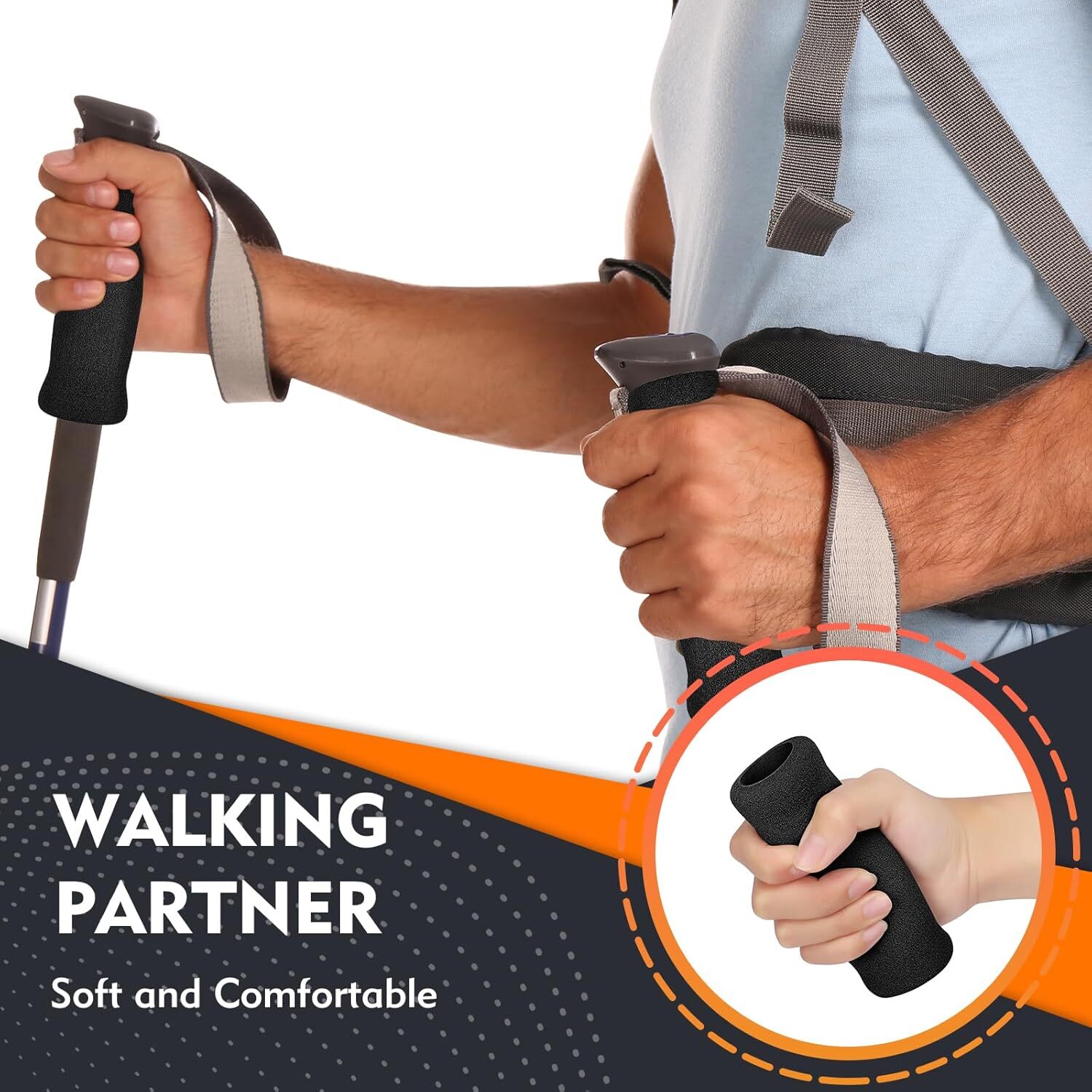 supregear Foam Cane Handle Grip, Replacement Hand Cover for Offset and Walking C