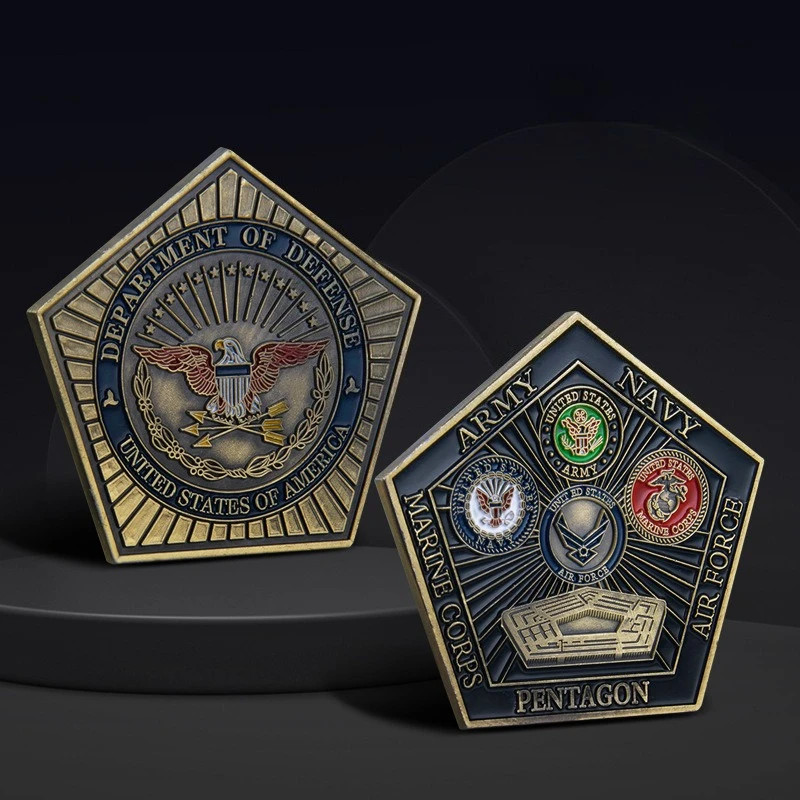 Pentagon Department Of Defense Shaped Challenge Coin DOD Collectible 1-pc