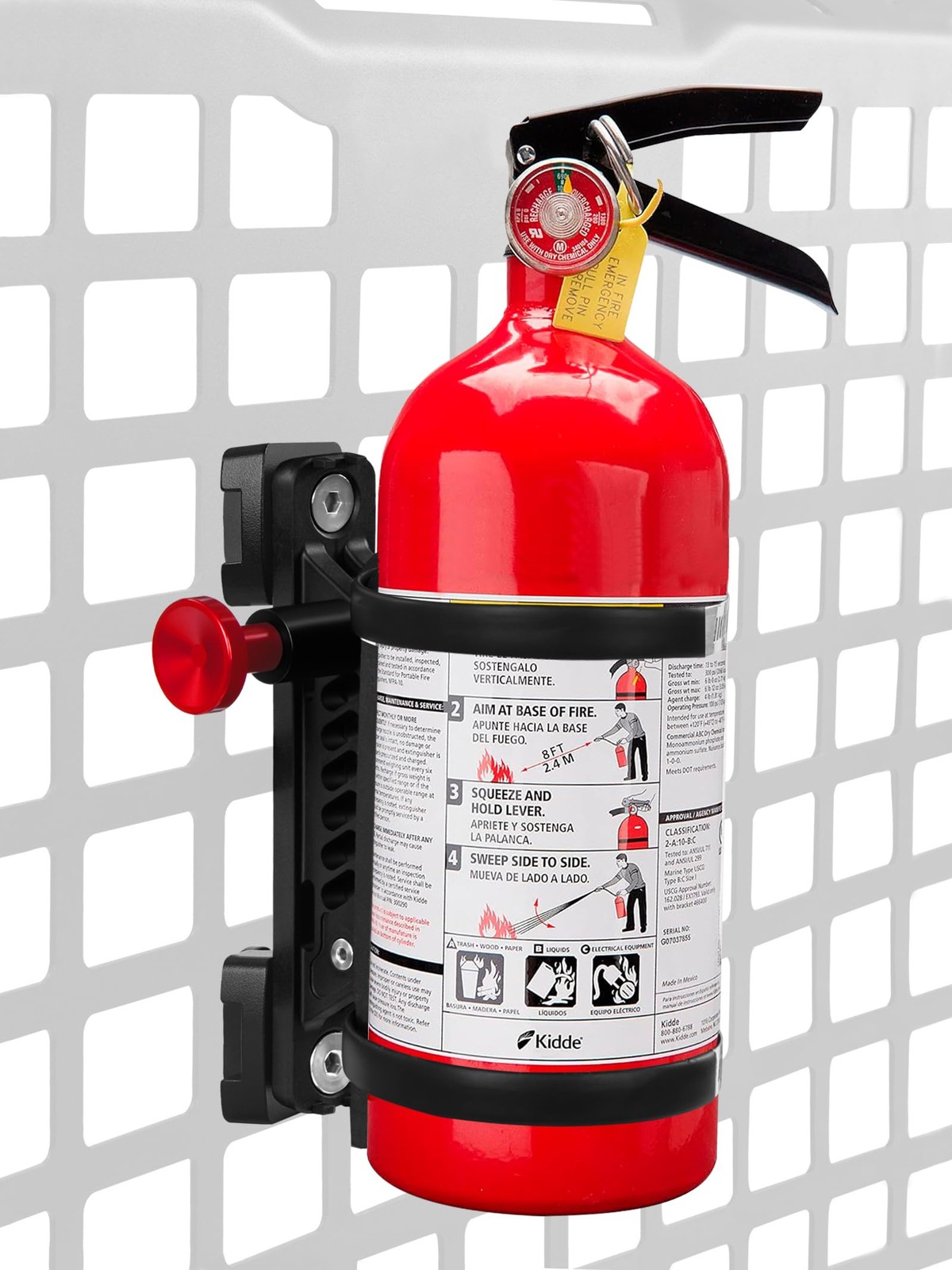 ZIDIYORUO MOLLE Panel Fire Extinguisher Mount Kit Fits 1"-2" Rigid MOLLE Pane...