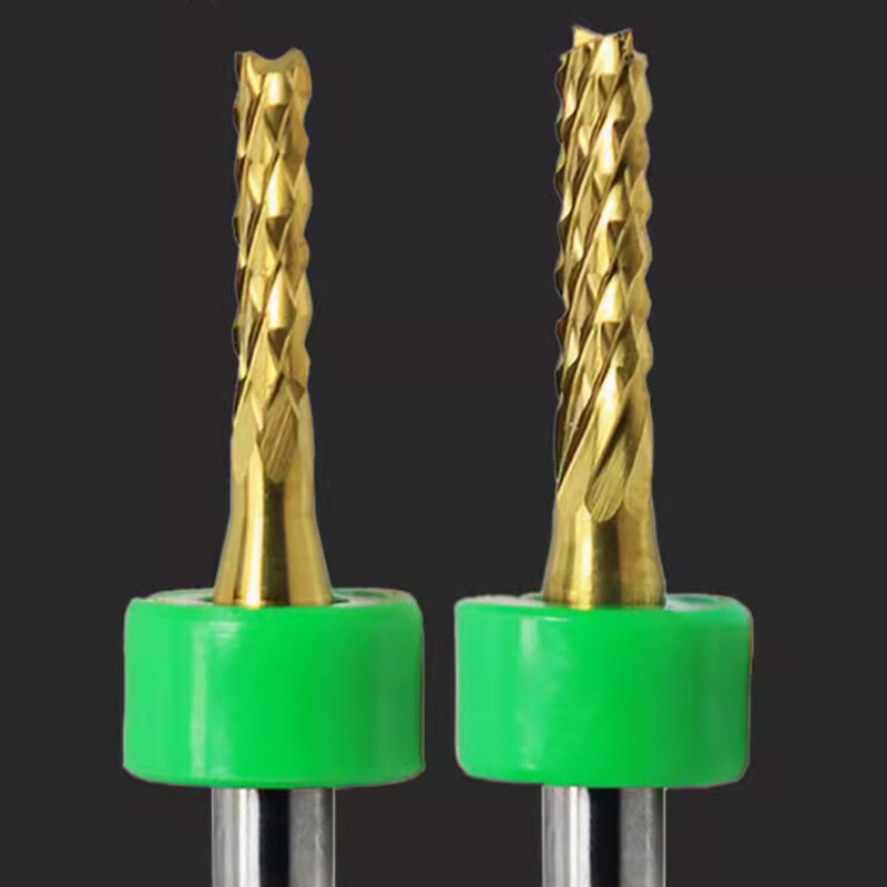 10pc Corn PCB Milling Cutter With Positioning Ring TIN Coating Engraving/PVC/CNC