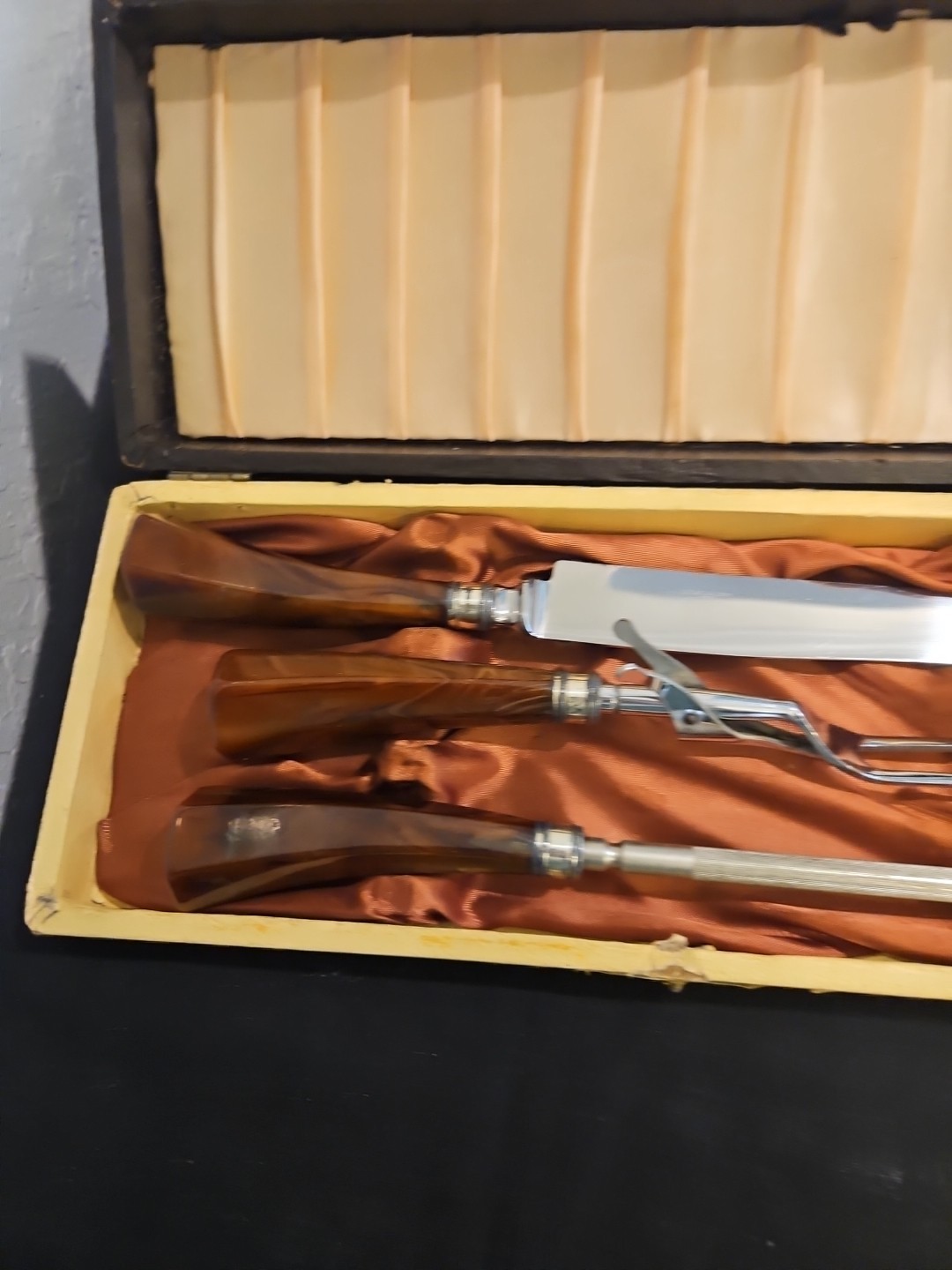 Made in Sweden Carving Set Knife Fork & Sharpener Jernbolaget Eskilstuna
