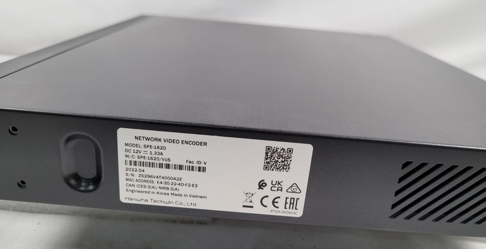 Hanwha Techwin WiseNet SPE-1620 16-Channel 2MP Network Security Video Encoder