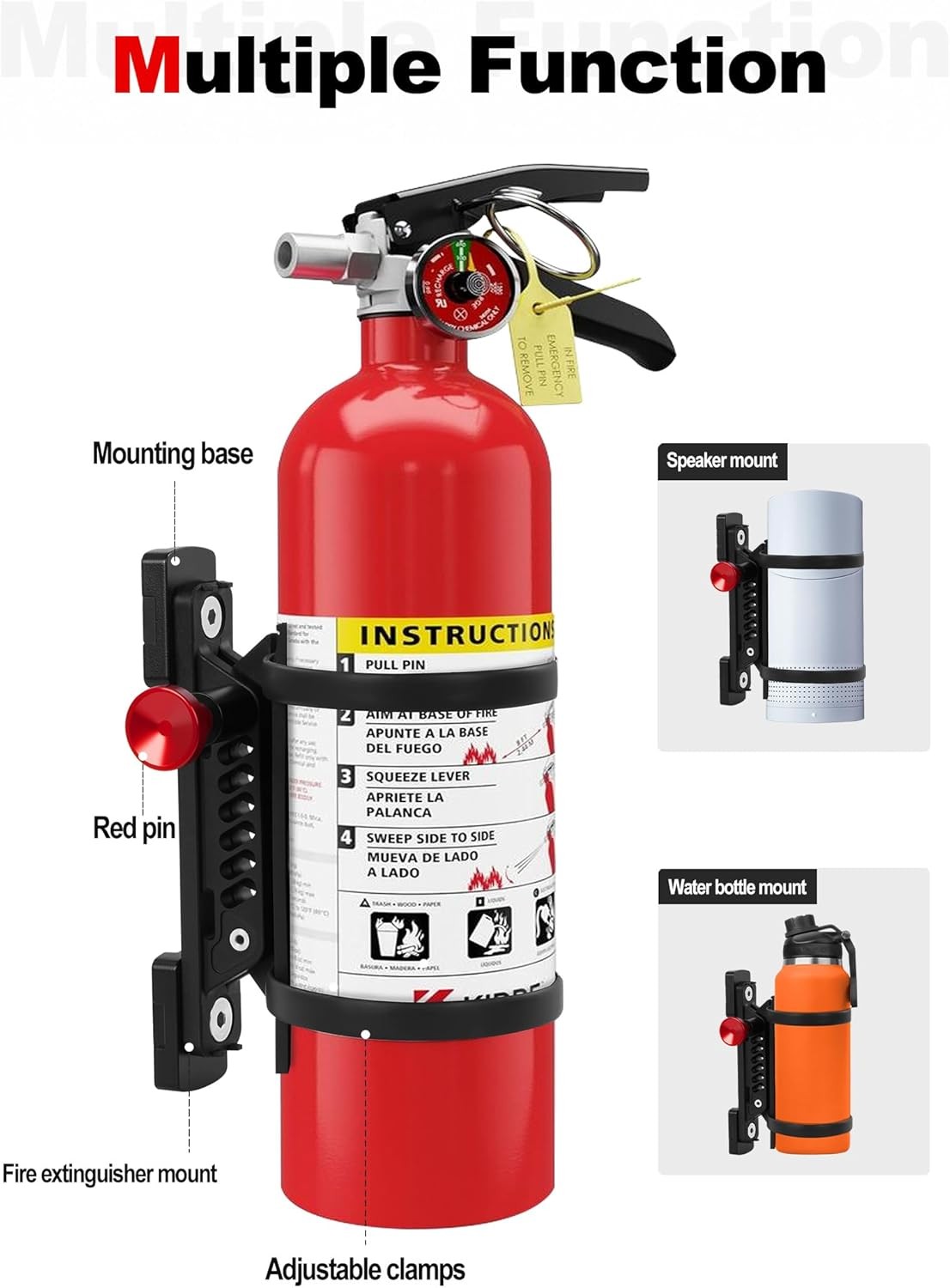 MOLLE Panel Fire Extinguisher Mount Kit Fits 1"-2" Rigid MOLLE Panel Holes, Q...