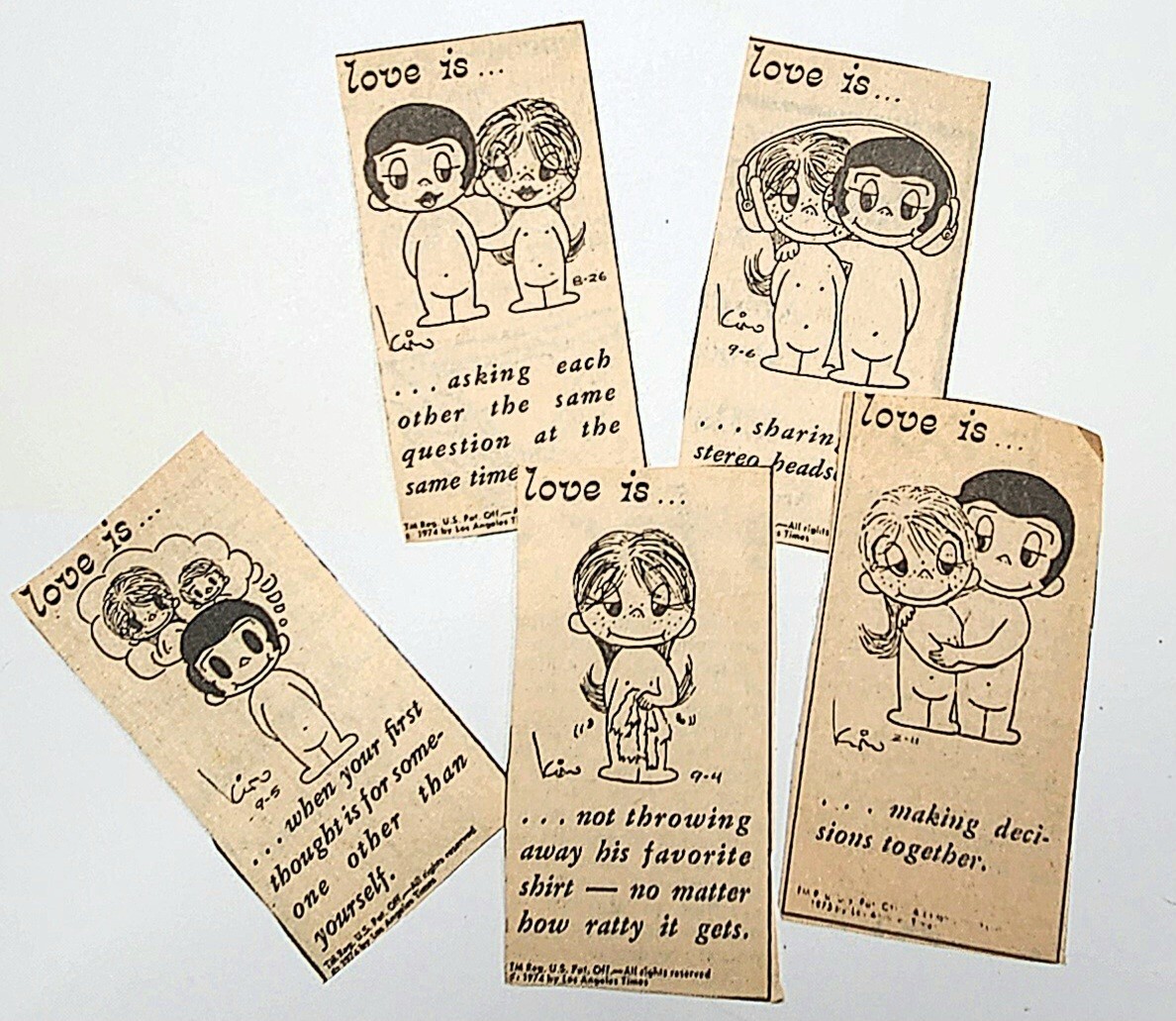 LOVE IS ... Vintage. Comics from the 70s. Cut-Outs