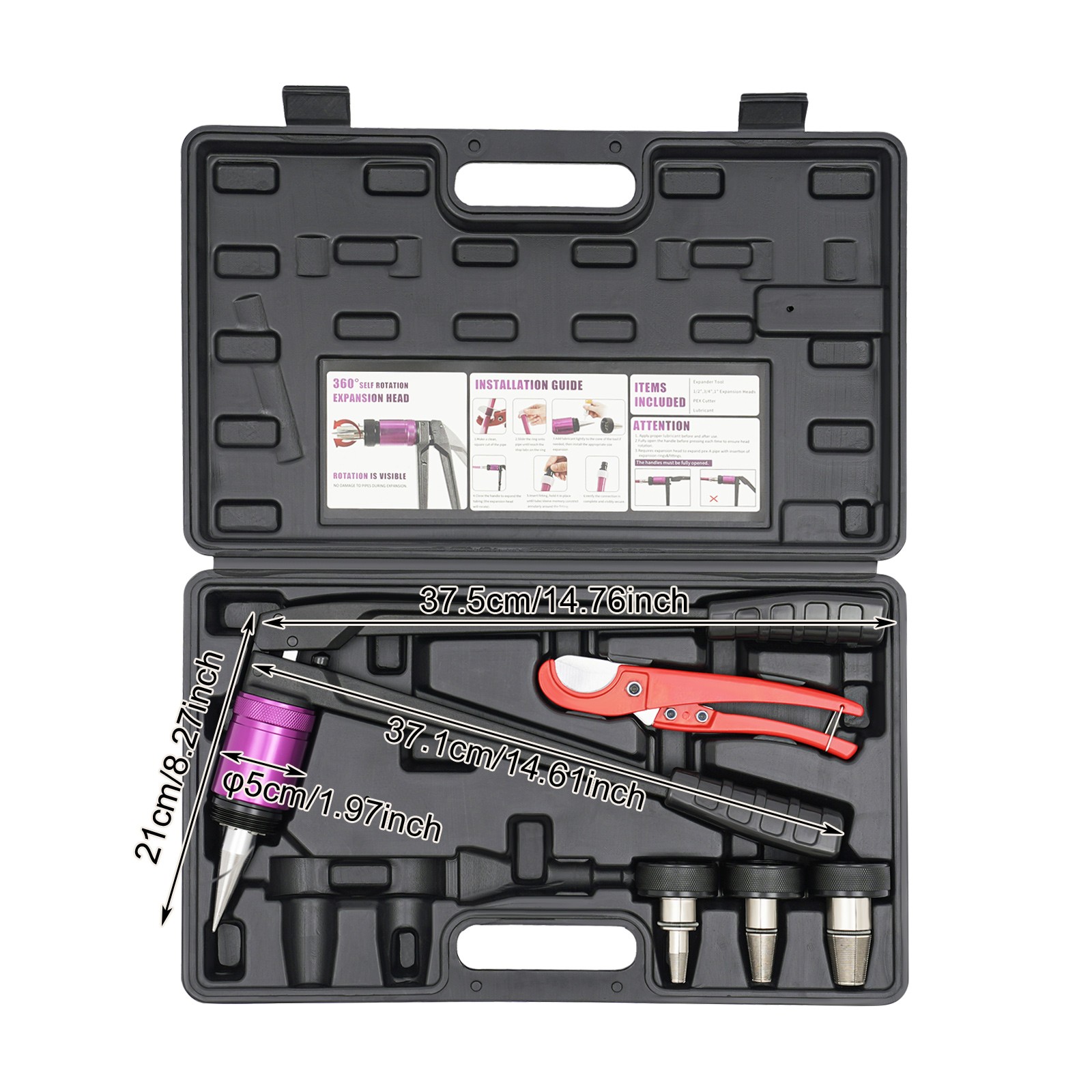 Expander Tool Kit Tube Expander Kit PEX-A Expander Tool Kit 1/2", 3/4", 1"
