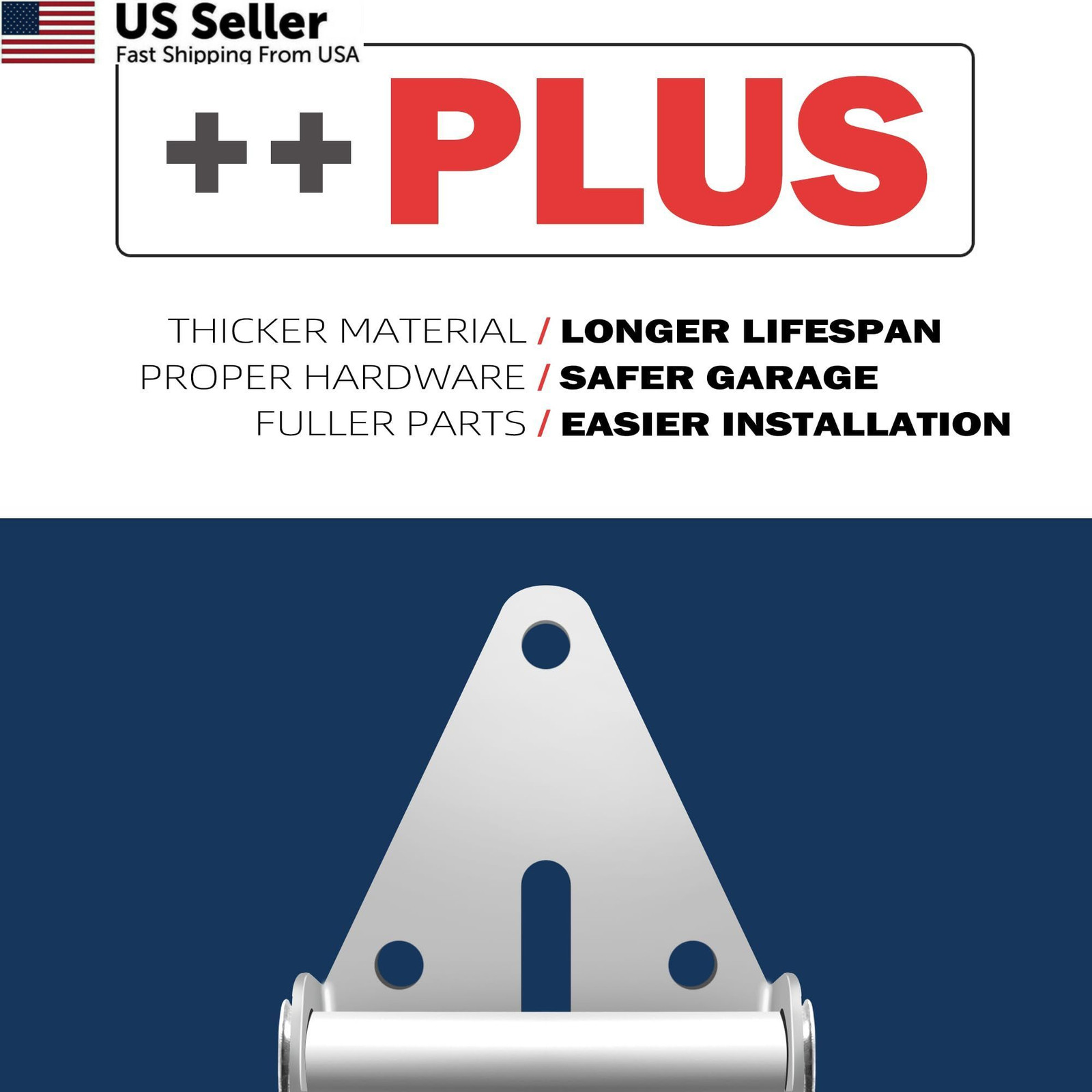 XiKe 2" Nylon Garage Door Roller 4" Stem 16*7FT DR (rollers+hardware), Black