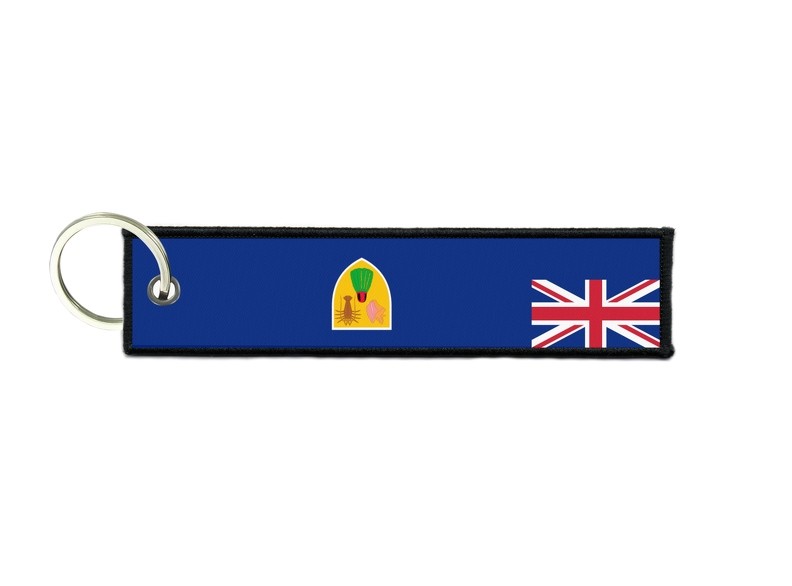 Keychain Key Man Woman Fabric Embroidered Printed Flag Turks and Caicos