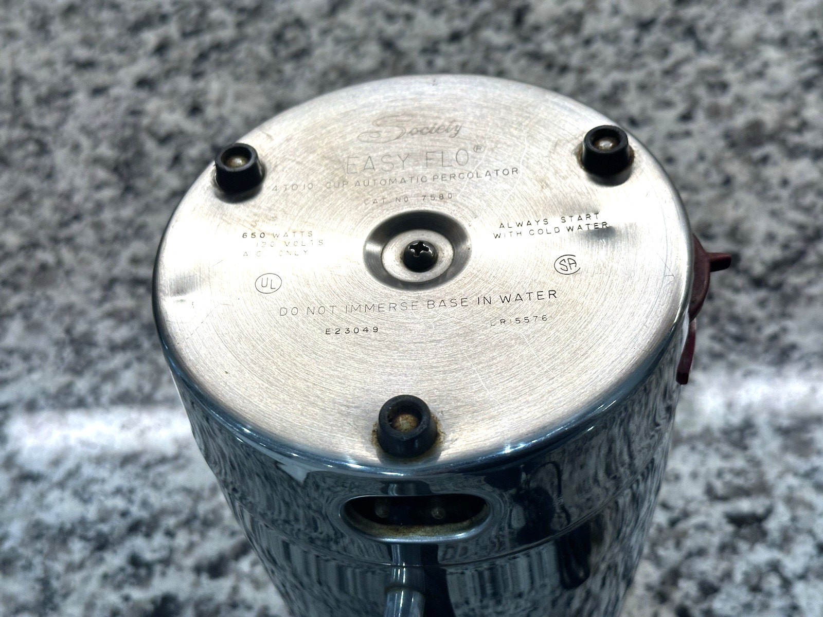 Vintage MCM Society "Easy Flo" 4-10 cup Percolator Coffee Pot Beautiful! EUC