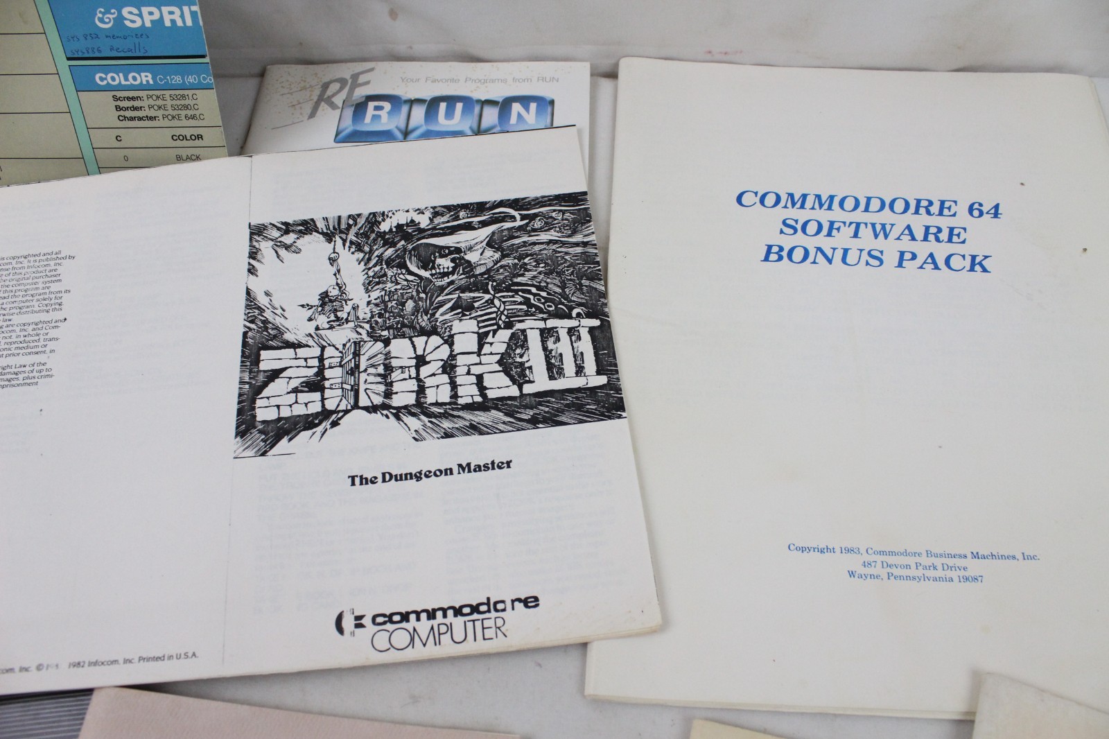 Vintage Commodore 64 Atari Manuals Paperwork Lot Elite ReRun Computer Video Game