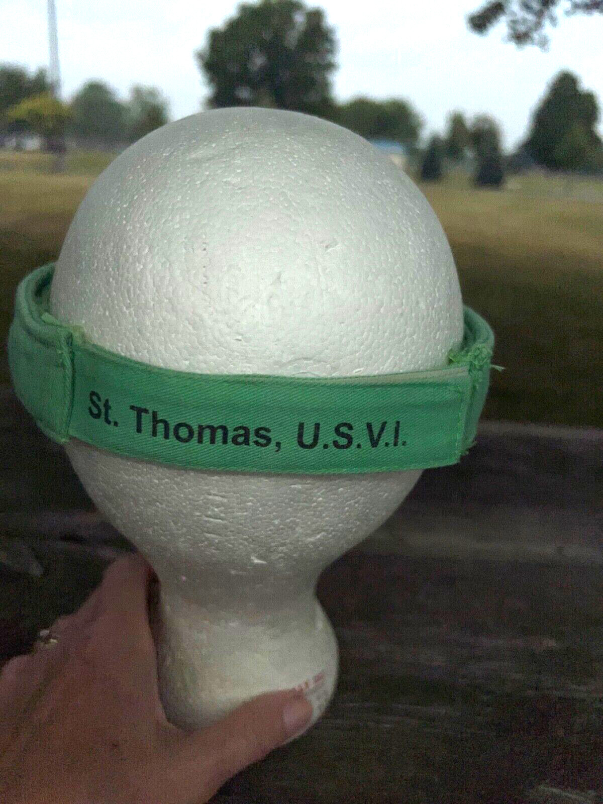 Circus Circus St.Thomas U.S.V.I. Lite Green Clown Embroidery Visor Hook Loop