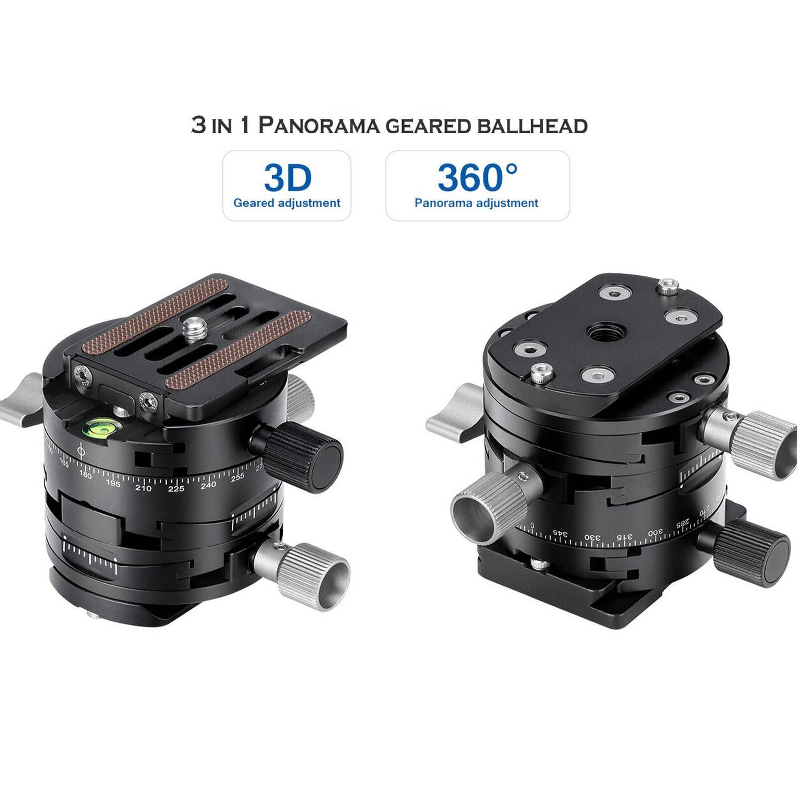New Leofoto G2 GEAR HEAD 3 In 1 Panoramic Geared Ball head Tripod Head BlackzJ