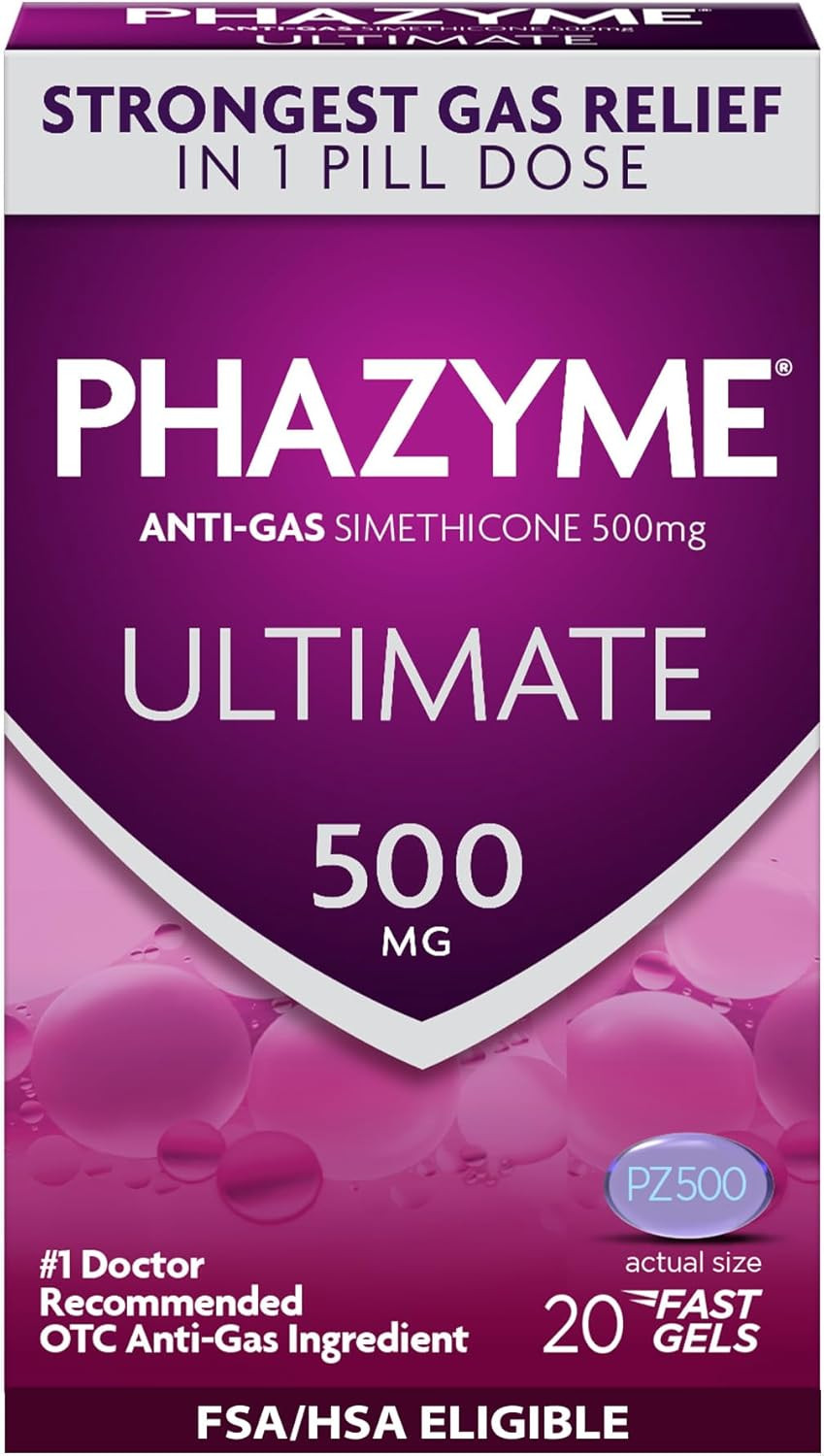 Ultimate Strength Anti-Gas 500 Mg Simethicone Gas Relief for Adults, Fast Gels Q