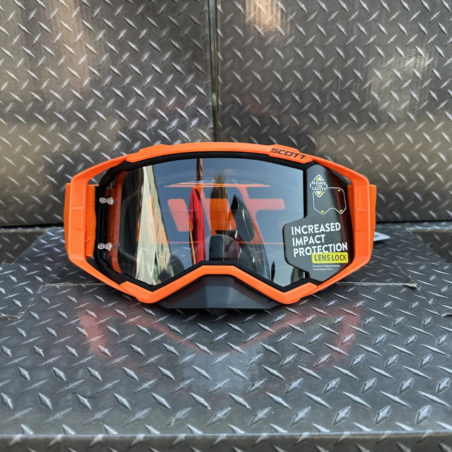 SCOTT Prospect Goggles Orange Black Chrome Lens Motocross ATV UTV NIB New