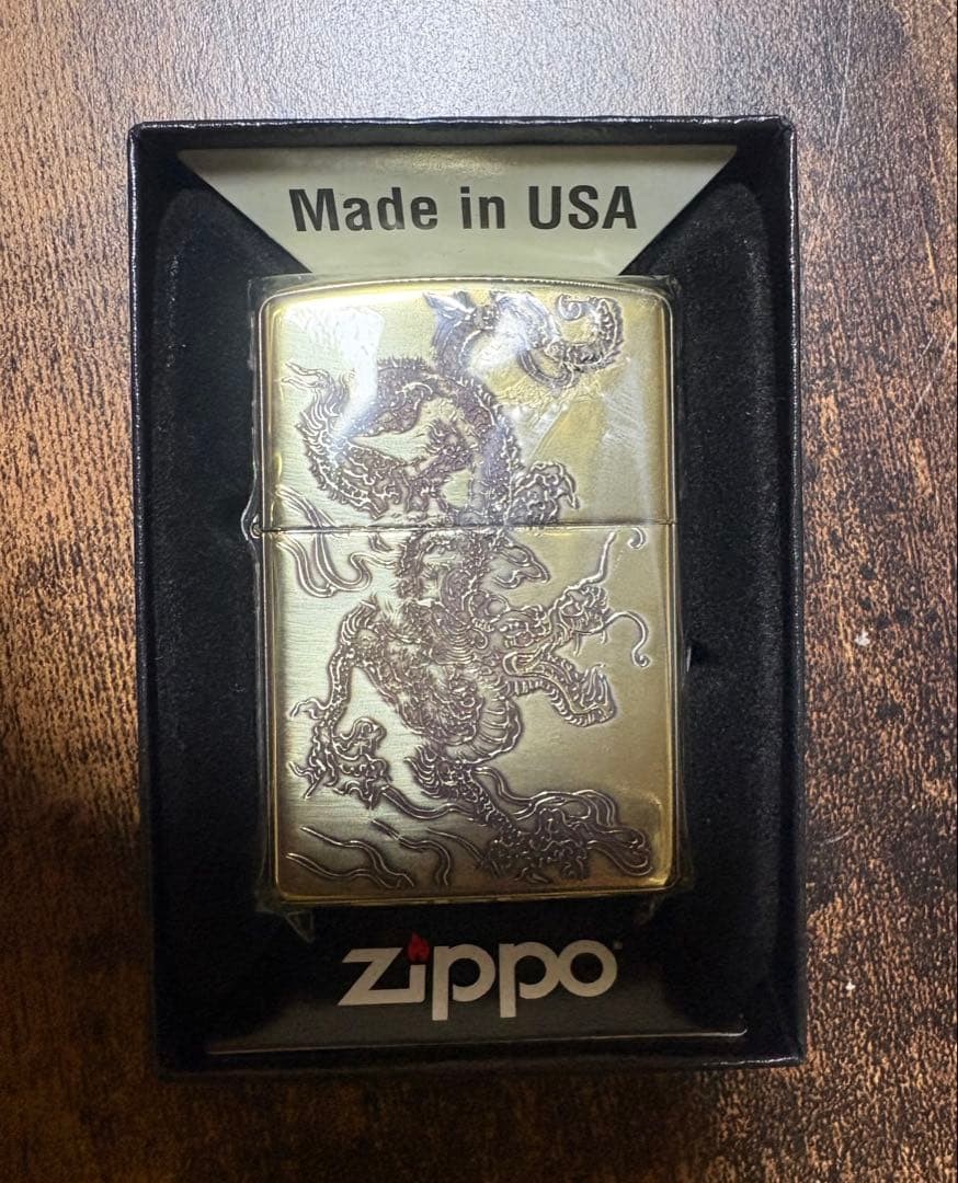 Zippo Lighter dragon wave pattern Made in USA