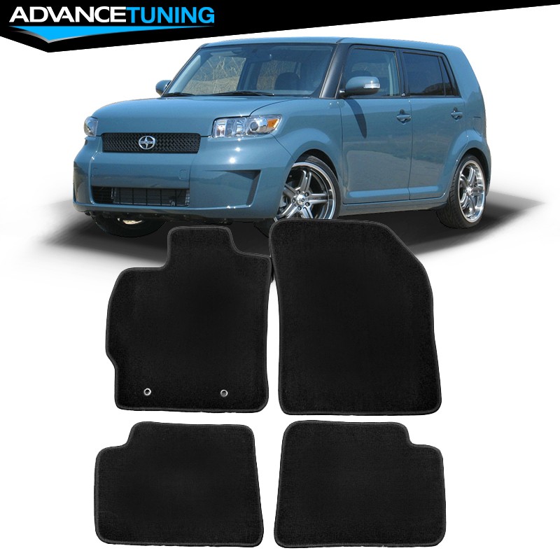 Fits 08-15 Scion xB Wagon 4 Door Front & Rear Black Nylon Floor Mats Carpet 4PCS