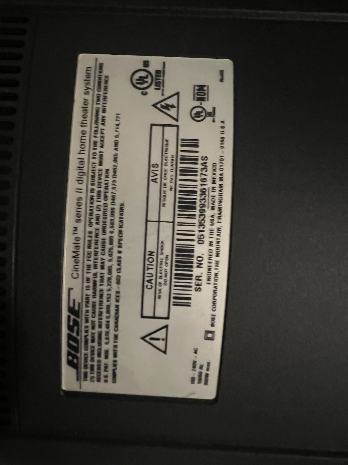 bose cinemate series ii