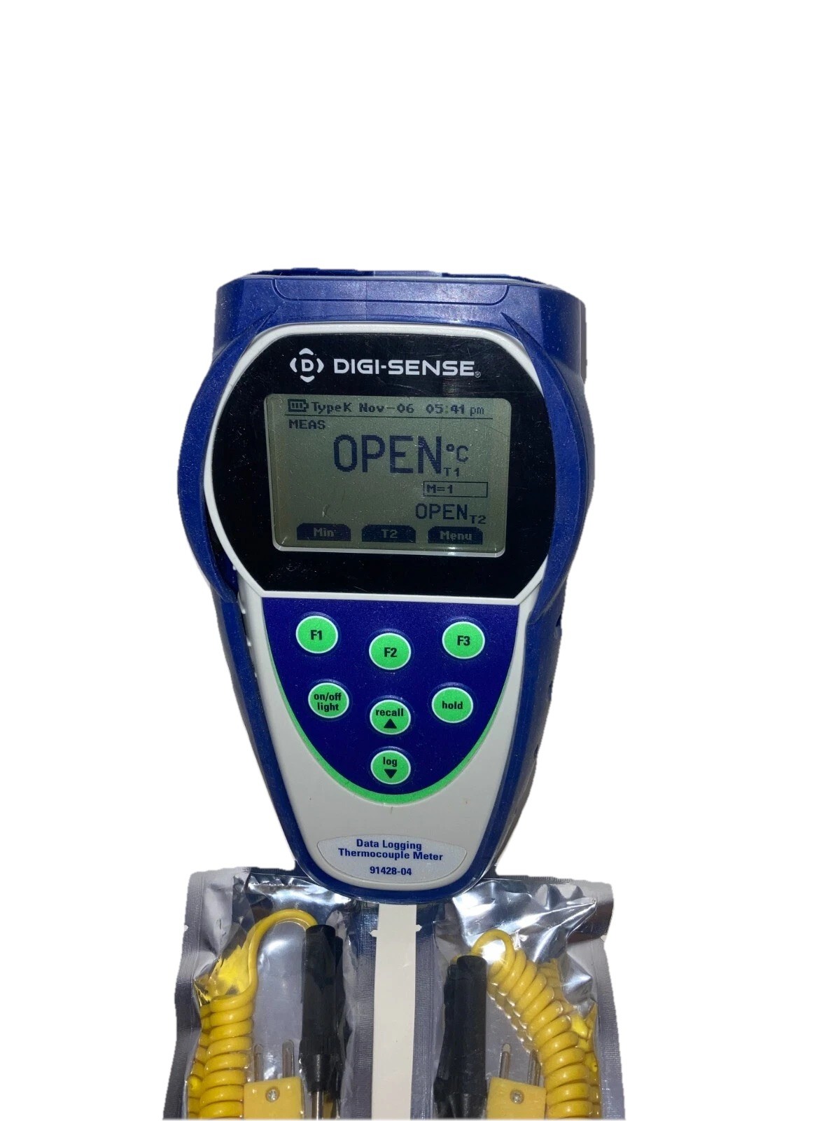 Digi-Sense Temp-300 Dual-Input Data Logger Thermometer USB 91428-04 Probes