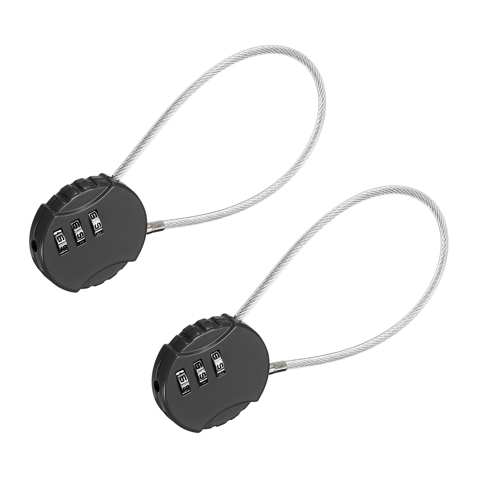 7.8" Black Small Combination Lock DIY Gym Locker 3Digit Padlock , 2Pcs