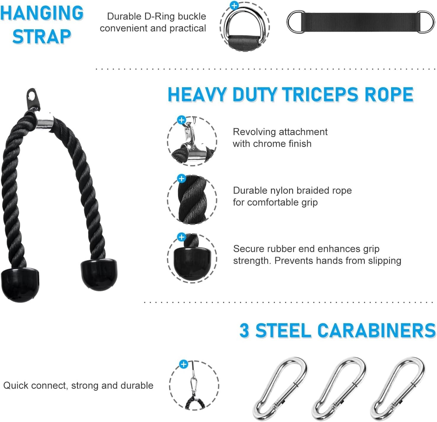 Portable Gym Cable Pulley Set with Adjustable Handle - Transform Your Workout