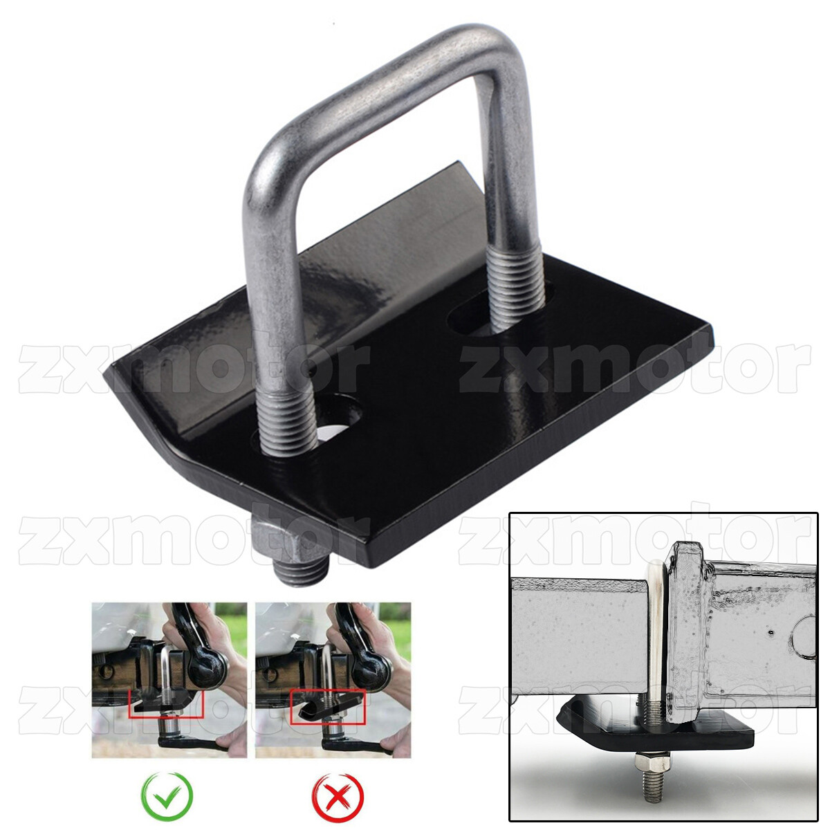 2" Hitch Tightener Anti-Rattle Receiver Trailer Hitch Pin Lock Down Stabilizer