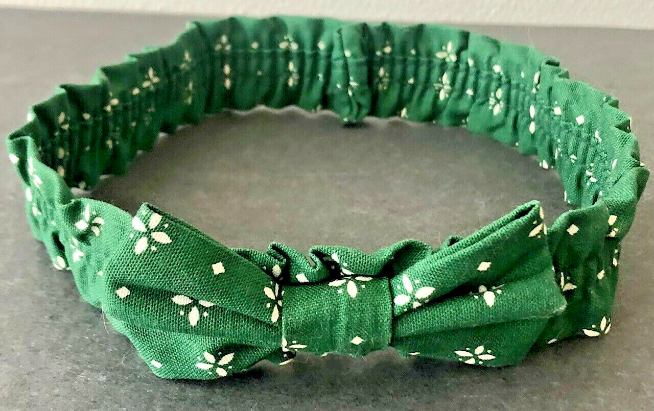 LONGABERGER Small Green Fabric Garter w/ Bow 8"