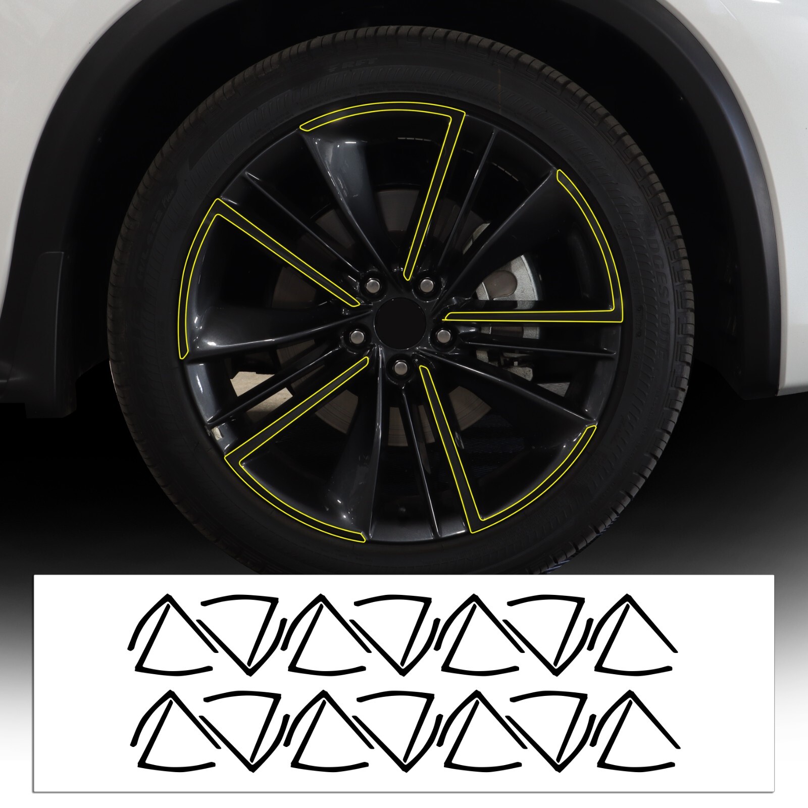 Fits Infiniti QX55 2022-2025 Wheel Rim Chrome Delete Decal Blackout Vinyl Trim