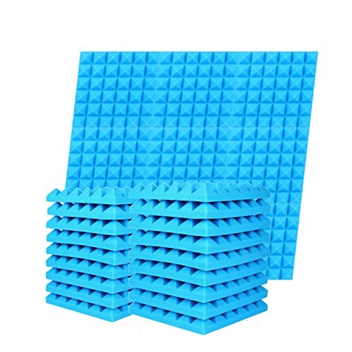Sound Proof Acoustic Foam Panels, 12 Pcs 2" x 12" x 12" Acoustic Panels Blue