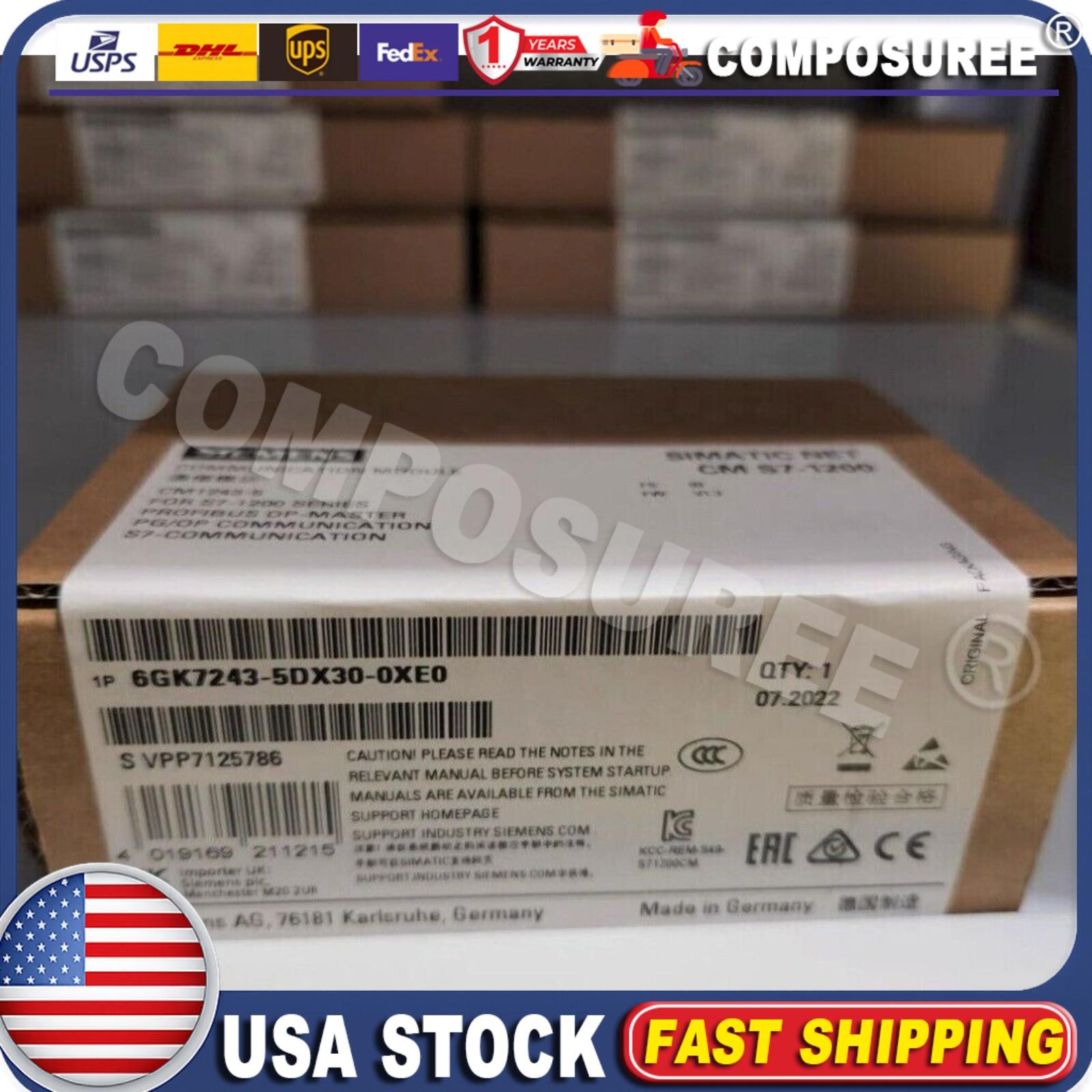 New Siemens communications CM 1243-5 6GK7243-5DX30-0XE0 6GK7 243-5DX30-0XE0