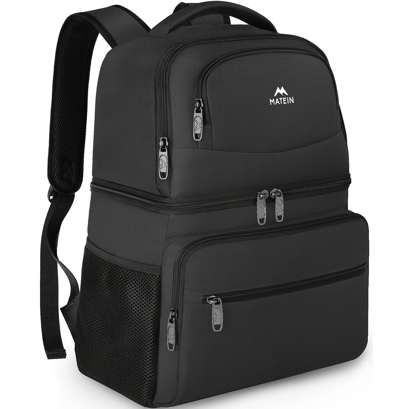 MATEIN Backpack Cooler for Men Women, 40 Cans Insulated Lunch 40Cans, Black