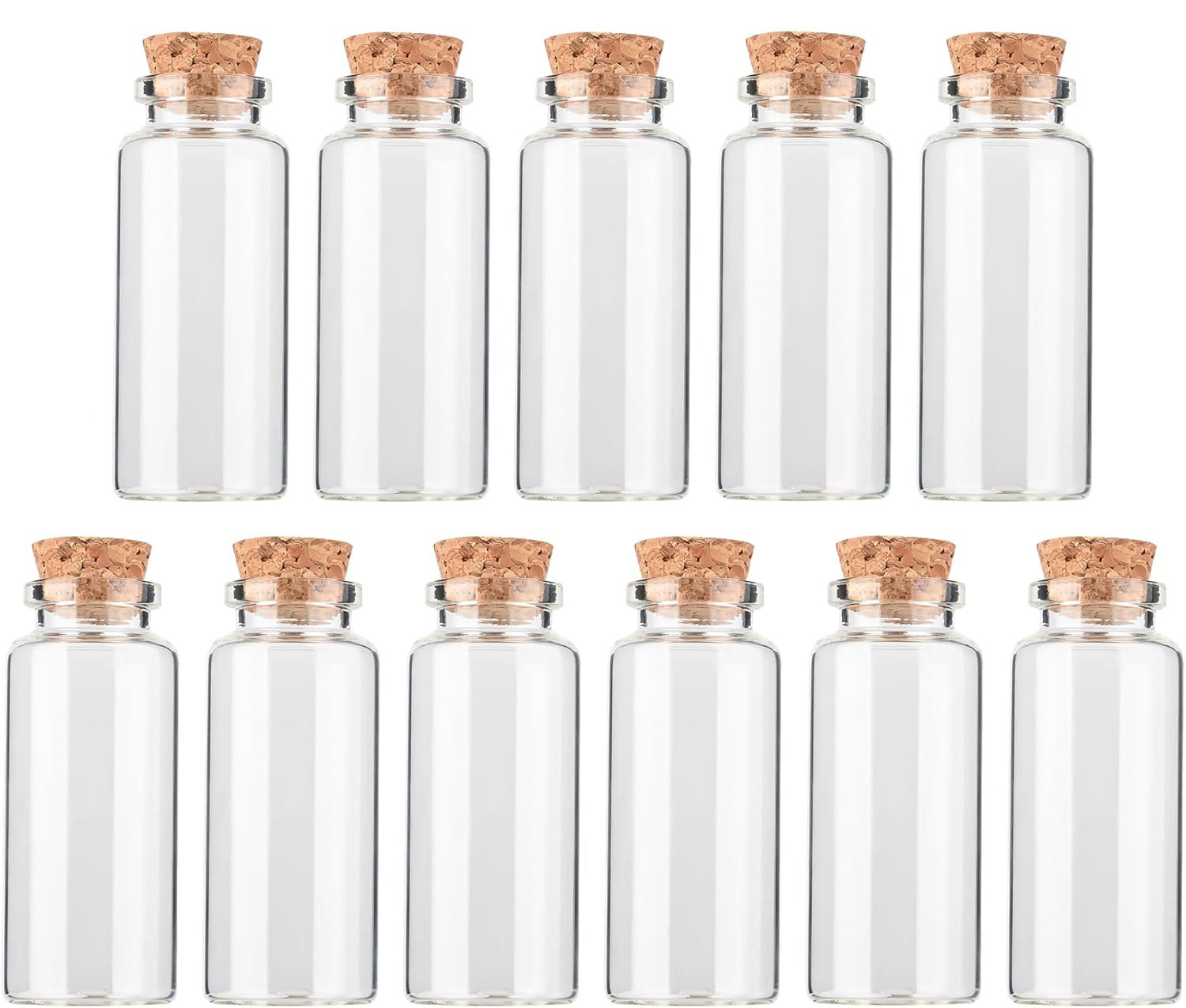 11 Pcs Mini Glass Bottles With Cork Stoppers, 30ml DIY Decoration Glass Jars