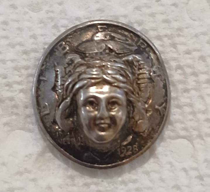 1928 Mercury Dime 3D FACE Liberty Pop Push Punch Out Coin