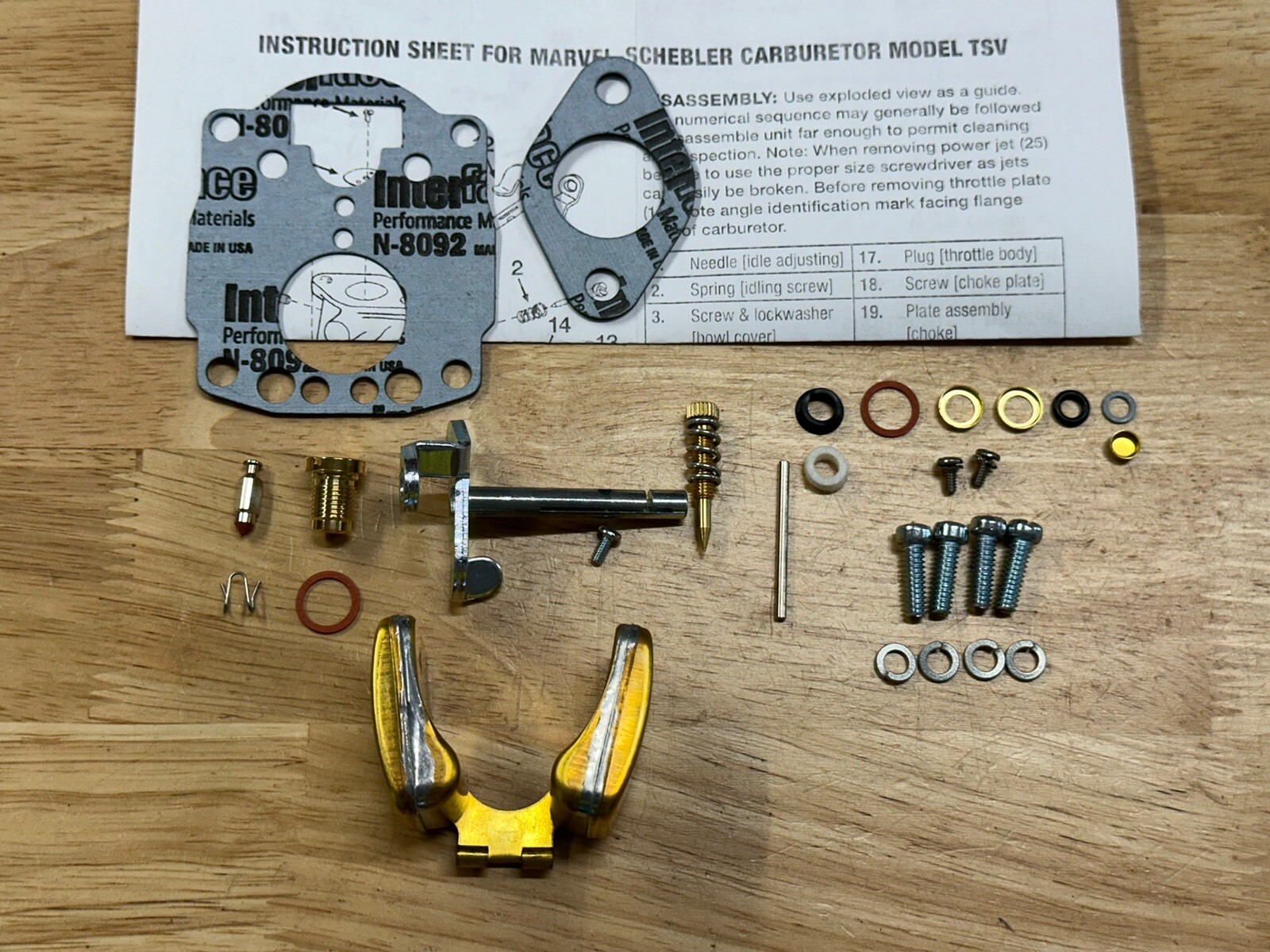 Massey Harris Pony Marvel Schebler TSV Carburetor rebuild kit with float