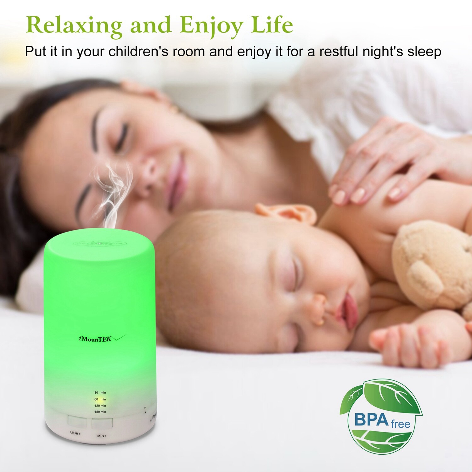 2Pack Mini Ultrasonic Cool Mist Humidifier Essential Diffuser w/ 7 Color 4 Timer