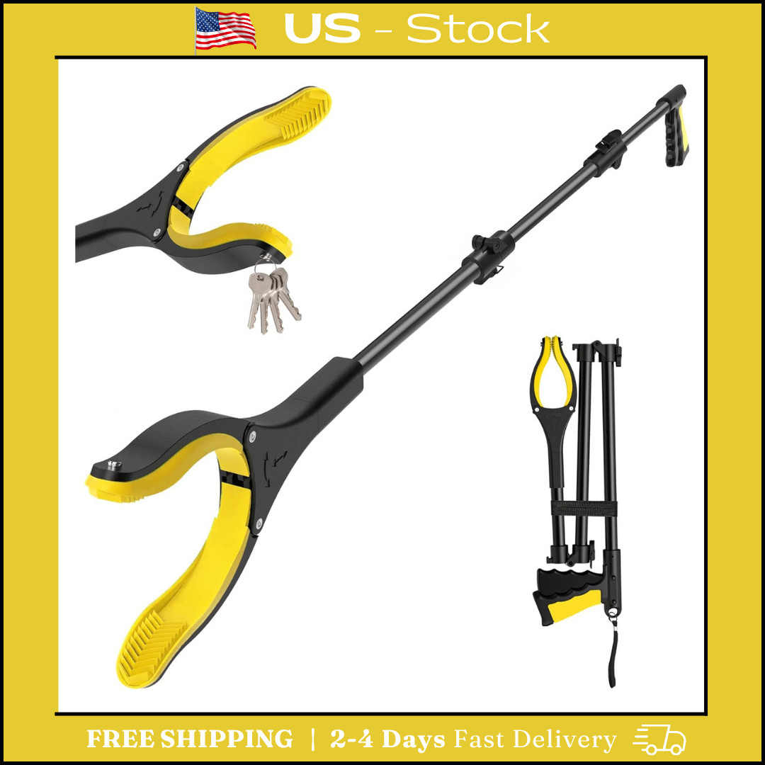 44 Inch Extra Long Grabber Reacher Tool，Foldable Pick up Stick with Strong (free