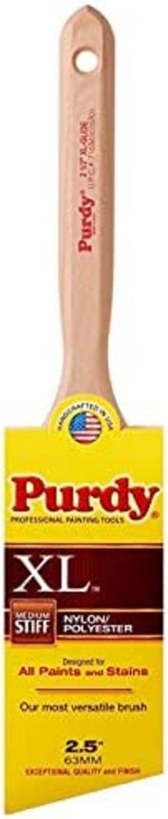2-1/2" Angle Sash Firm, Nylon/Polyester Bristle, Paint Brush, Hardwood Handle...