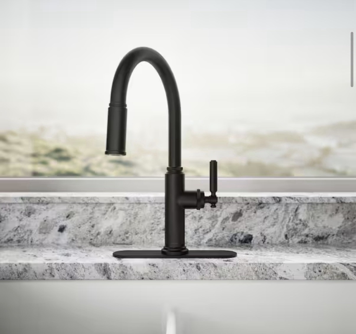Kohler Revolv R34619-BL Single-Handle Pull-Down Sprayer Kitchen Faucet - Black